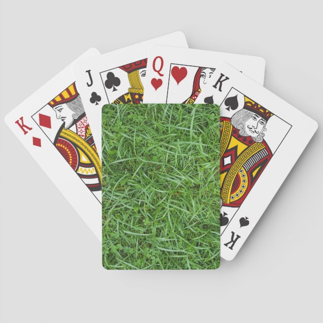 wet green grass sod playing cards (Back)