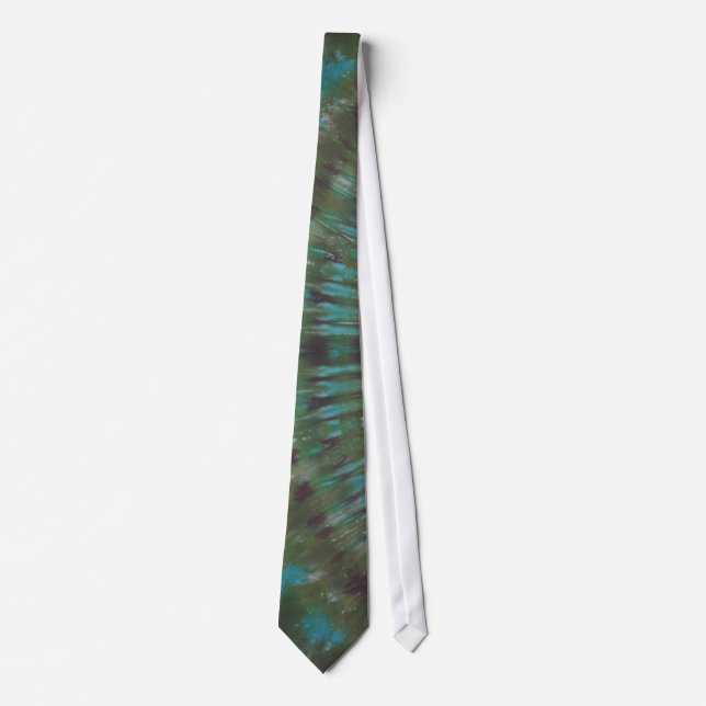 Wet Green Tie Dye Necktie (Front)