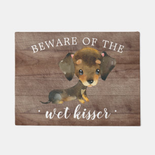 Wet Kisser Dachshund Puppy Dog Door Mat