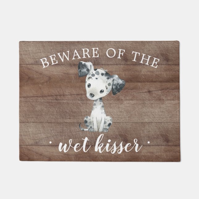 Wet Kisser Dalmatian Puppy Dog Door Mat (Front)