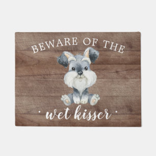 Wet Kisser Schnauzer Puppy Dog Door Mat