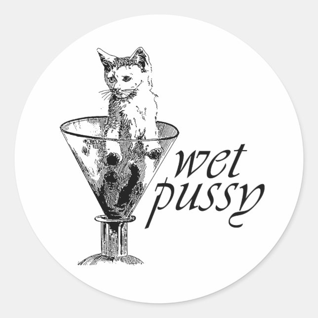 Wet Kitty Classic Round Sticker (Front)