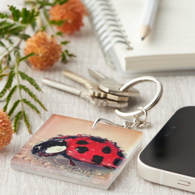 Wet Ladybug Key Ring (Front Right)