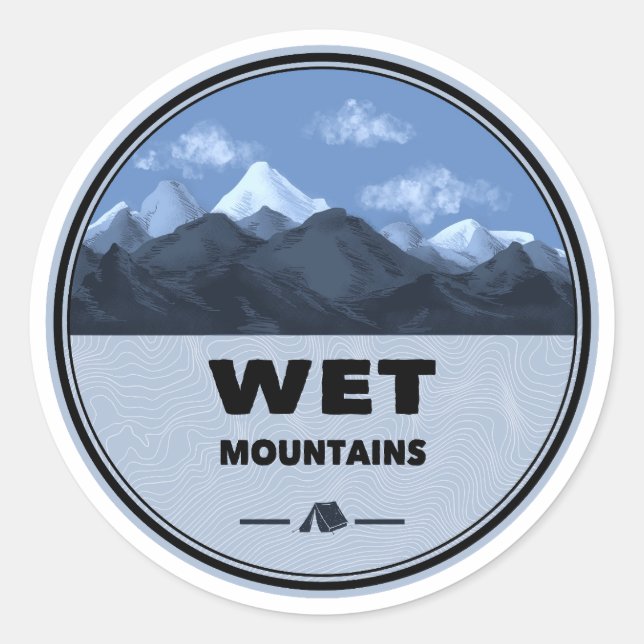Wet Mountains Colorado Camping Classic Round Sticker (Front)