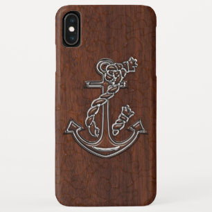 Wet Nautical Mahogany Anchor Steel iPhone XS Max Case