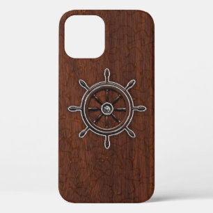 Wet Nautical Mahogany Anchor Steel iPhone 12 Pro Case