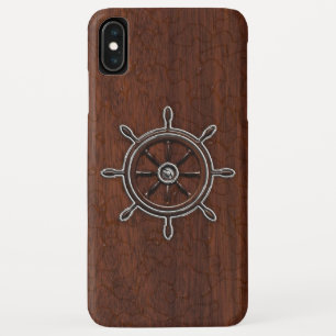 Wet Nautical Mahogany Anchor Steel iPhone XS Max Case