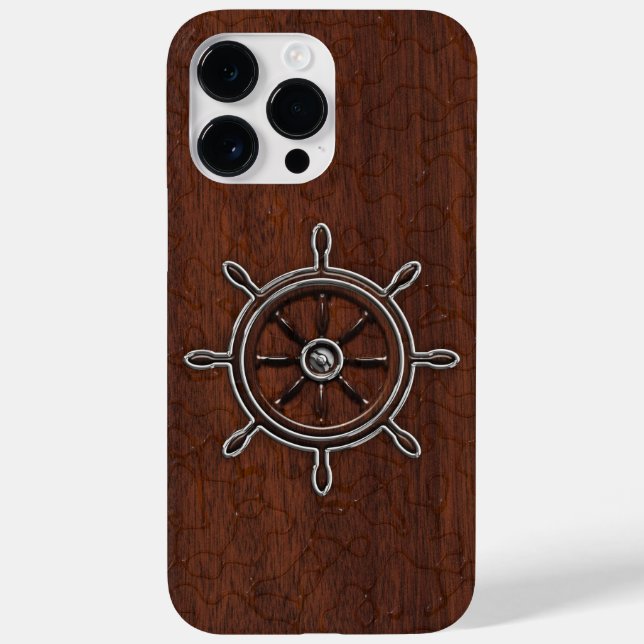 Wet Nautical Mahogany Anchor Steel Case-Mate iPhone Case (Back)
