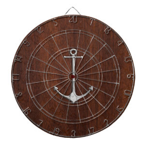 Wet Nautical Mahogany Anchor Steel Dartboard