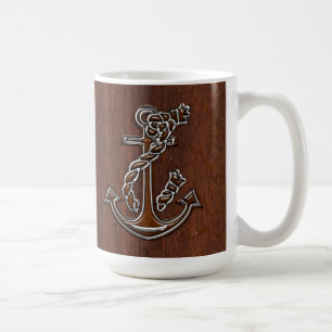 Wet Nautical Mahogany Anchor Steel Decor Coffee Mug