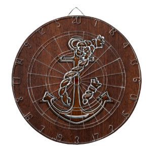 Wet Nautical Mahogany Anchor Steel Decor Dartboard
