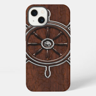 Wet Nautical Mahogany Anchor Steel iPhone 13 Case