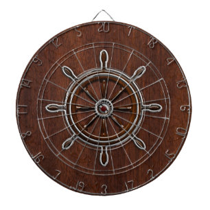 Wet Nautical Mahogany Nautical Wheel Dartboard