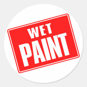 Wet Paint Classic Round Sticker