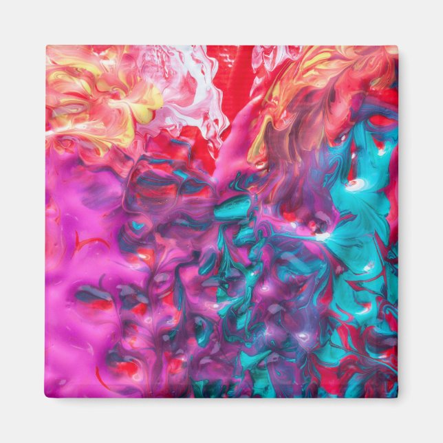 Wet paint colorful abstract art palette modern magnet (Front)