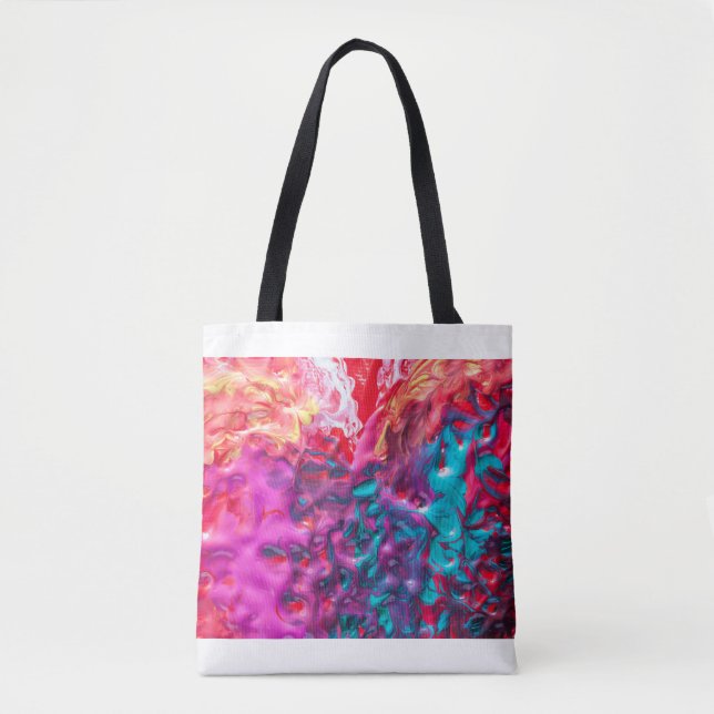 Wet paint colourful abstract art palette modern tote bag (Front)