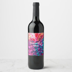 Wet paint colourful abstract art palette modern wine label