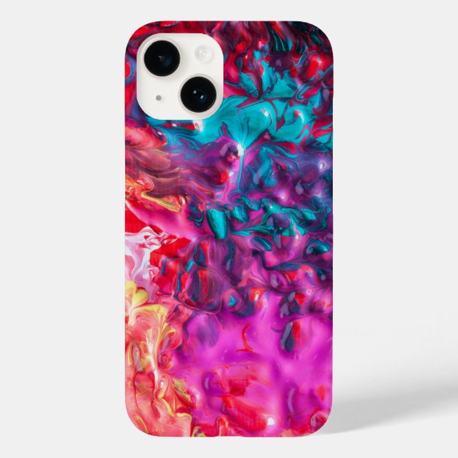 Wet paint colourful abstract art palette pink blue Case-Mate iPhone case (Back)