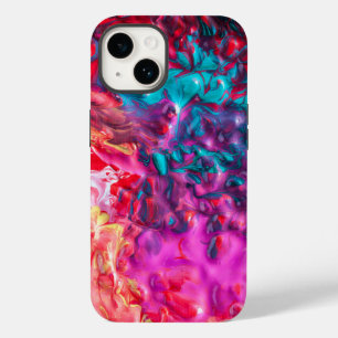 Wet paint colourful abstract art palette pink blue iPhone 14 case