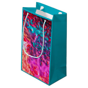 Wet paint colourful abstract art palette swirl small gift bag