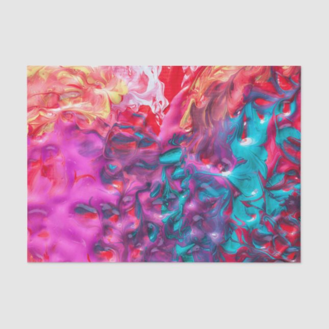 Wet paint colourful abstract art palette  tissue paper (Front)