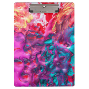 Wet paint colourful abstract art swirl palette clipboard