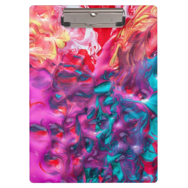 Wet paint colourful abstract art swirl palette  clipboard (Front)