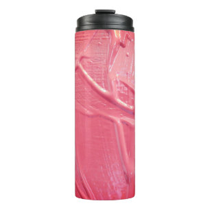 Wet paint dripping pink artistic thermal tumbler