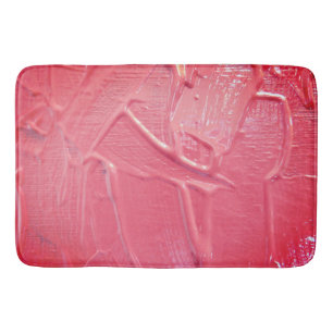 Wet paint pink peach dripping texture  bath mat