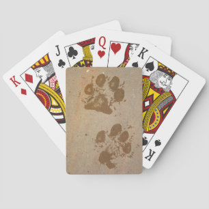Wet Paw Prints Playing Cards