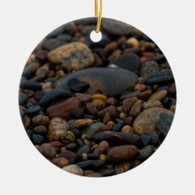 Wet Pebbles Ceramic Tree Decoration (Front)