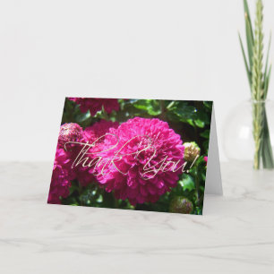 Wet Purple Mums Thank You Card