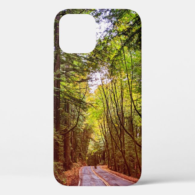 Wet Road Through Green Trees in Humboldt Autumn Case-Mate iPhone Case (Back)