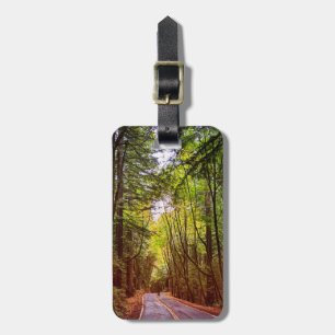 Wet Road Through Green Trees in Humboldt Autumn Luggage Tag
