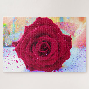 WET ROSE 20x30 INCH Jigsaw Puzzle
