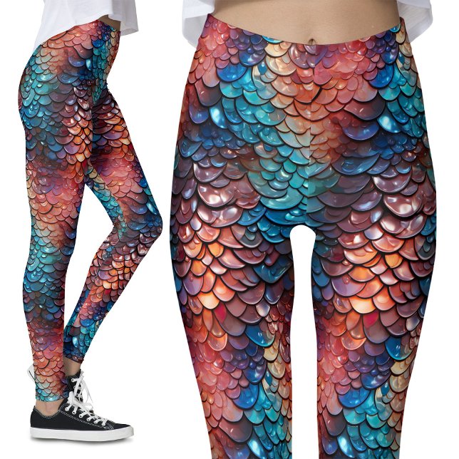 Wet Scales Beached Mermaid Fantasy Dragon Costume Leggings (Creator Uploaded)