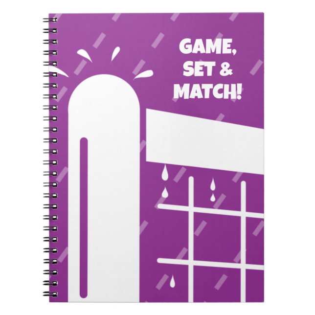 Wet tennis net pole on a rainy day custom notebook (Front)