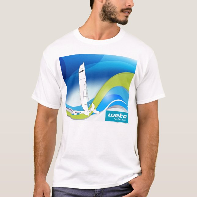 Weta Trimaran design on short sleeve T-shirt (Front)