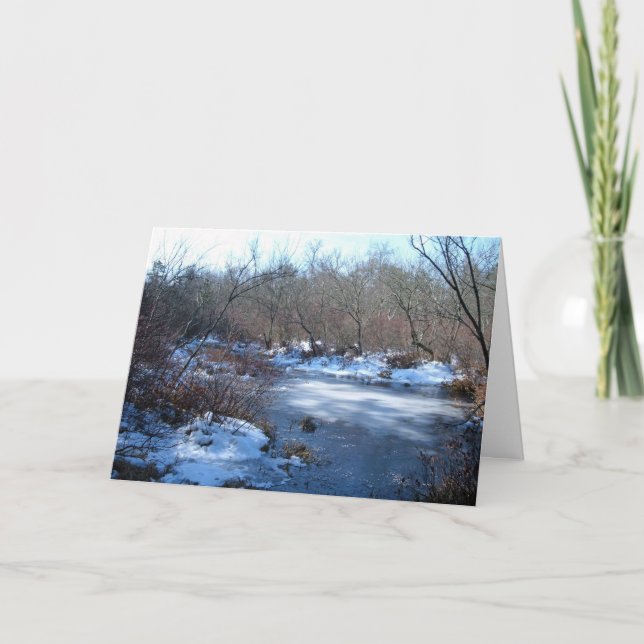 Wetland Ponds In Winter: Happy Birthday Card (Front)
