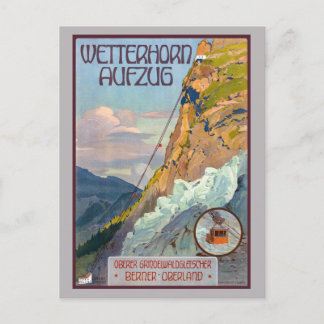Wetterhorn Aufzug Switzerland Vintage Alps 1931 Postcard