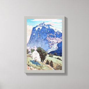 Wetterhorn, Hiroshi Yoshida, Woodcut Canvas Print