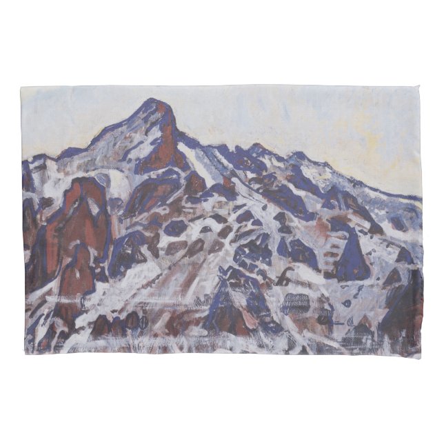 Wetterhorn Mountain (Snowy Winter Landscape) Pillowcase (Front-Left)