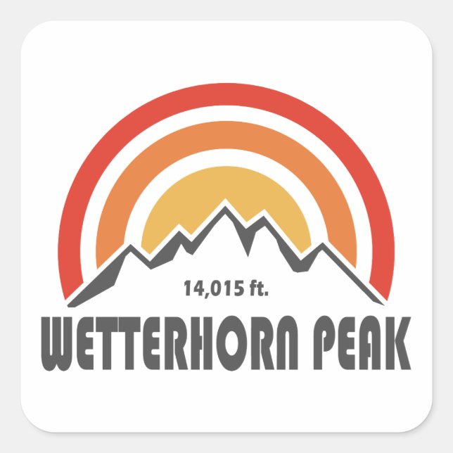 Wetterhorn Peak Square Sticker (Front)