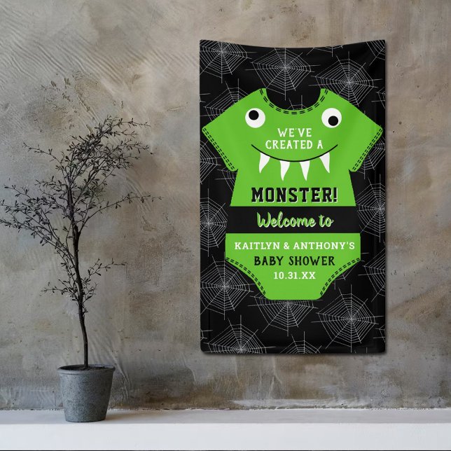 "We've Created A Monster" Halloween Baby Shower Banner (Creator Uploaded)