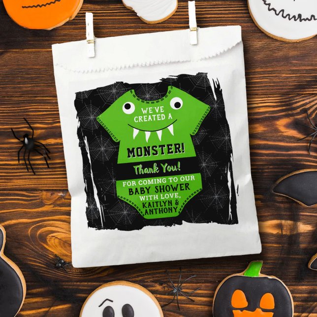 "We've Created A Monster" Halloween Baby Shower Favour Bags (Creator Uploaded)