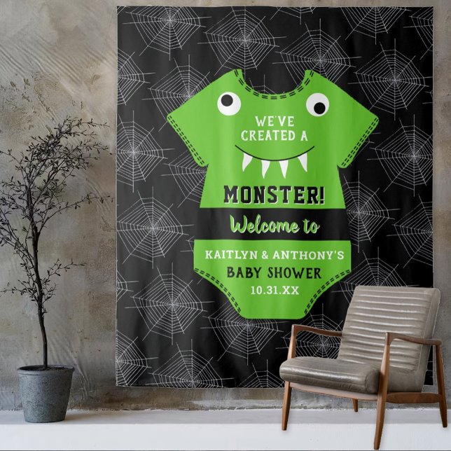"We've Created A Monster" Halloween Baby Shower Tapestry (Creator Uploaded)