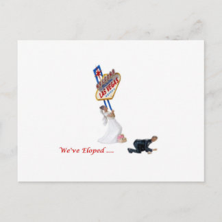 We've Eloped... Las Vegas Postcard Bride & Groom