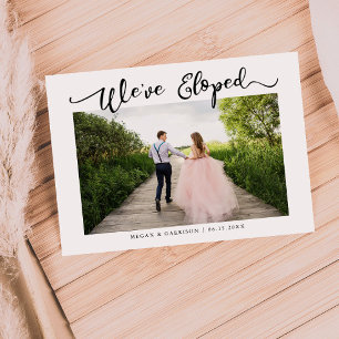 We've Eloped Script Wedding Multi Photo Announcement