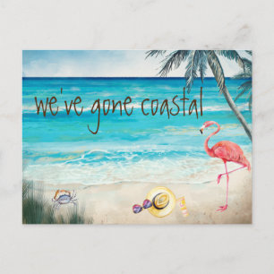 We've Gone Coastal Moving Announcement Beach Postcard
