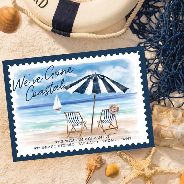 We've Gone Coastal Watercolour Beach Chairs Moving Announcement (Creator Uploaded)